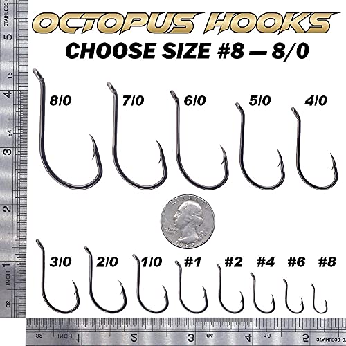 OctopusHookFishingBeakCircleHooksFreshwaterRedBlack10050 Pack
