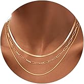 DIFOMI GoldSliver Layered Necklaces for Women,14K GoldSterling Silver Plated Choker Necklaces Stack Paperclip Box O Chain Stackable Necklaces Hypoallergenic Trendy Jewelry Gift for Women Non Tarnish