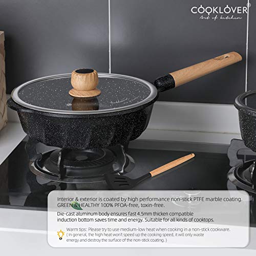COOKLOVER Nonstick Saute Pan 100 PFOA Free Cookware Induction Skillet