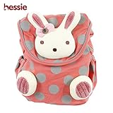 Hessie Red Toddler Backpack, Cute Stuffed Rabbit Bag for Girls over 1 Year Old, Child Backpack/Zoo, Baby Girl Backpack/Stuffed Animal Backpack/Harness Backpack/Mini Backpack for Toddler/Bag
