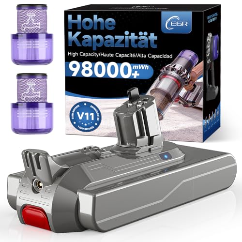 EGR V11 V15 Click-in Akku für Dyson SV15 SV22, inkl. 2 Filter