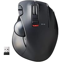 ELECOM EX-G Trackball Mouse, 2.4GHz Wireless, Thumb Control, Sculpted Ergonomic Design, 6-Button Function with Smooth Trackin