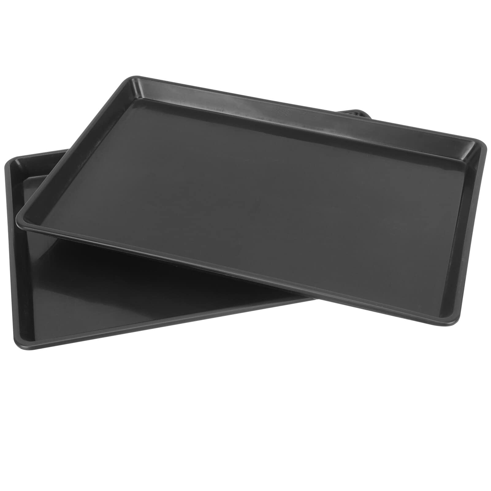 Alipis Parrot Toilet Pan Bird Cage Tray Black Replacement Dog Crate Pan, Bunny Cage Bottom Tray Plastic Small Animals Cage Tray for Pet, 2Pcs Pet Poop Holder