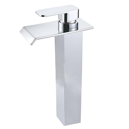 Sumerain Waterfall Bathroom Vessel Sink Faucet Brass Chrome Finish