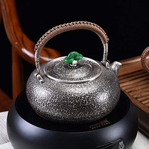 HKRSTSXJ Cerimonia Sterling Silver bollitore Sterling Silver bollitore for tè e delle Famiglie Teiera d'Argento 999… - immagine 4