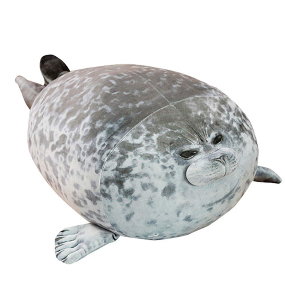 OUKEYI Cute Seal Pillow，Stuffed Cotton Plush Animal Toy Lovely Ocean Plushies Animal Hugging Pillow Cushion (15 in)