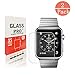 Apple Watch 38mm Smart Watch Tempered Glass Screen Protector,Wtbone 9H Hardness, Anti-Scratch, Anti-Fingerprint, Bubble Free[Only Covers the Flat Area]Screen Protector for Apple Watch 38mm [2-Pack]