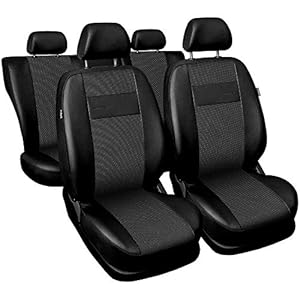 Saferide Autostoelhoezen voor de auto, universeel, kunstleer, grijs, geschikt voor airbag, voor voorstoelen en…