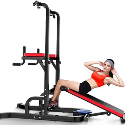 Xwdq Chaise Romaine Multifonction Barre De Traction Station Avec Banc De Musculation Pour Dips Pompes Developpe Couches Amazon Fr Sports Et Loisirs