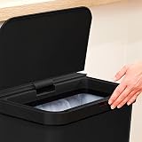 Tower T838005B 50L Sensor Bin Black Rectangular with Fingerprint Proof Exterior view 4