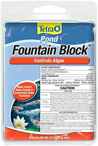 Tetra Pond Fountain Block 6 Count, Controls Algae Growth In Ornamental Fountains