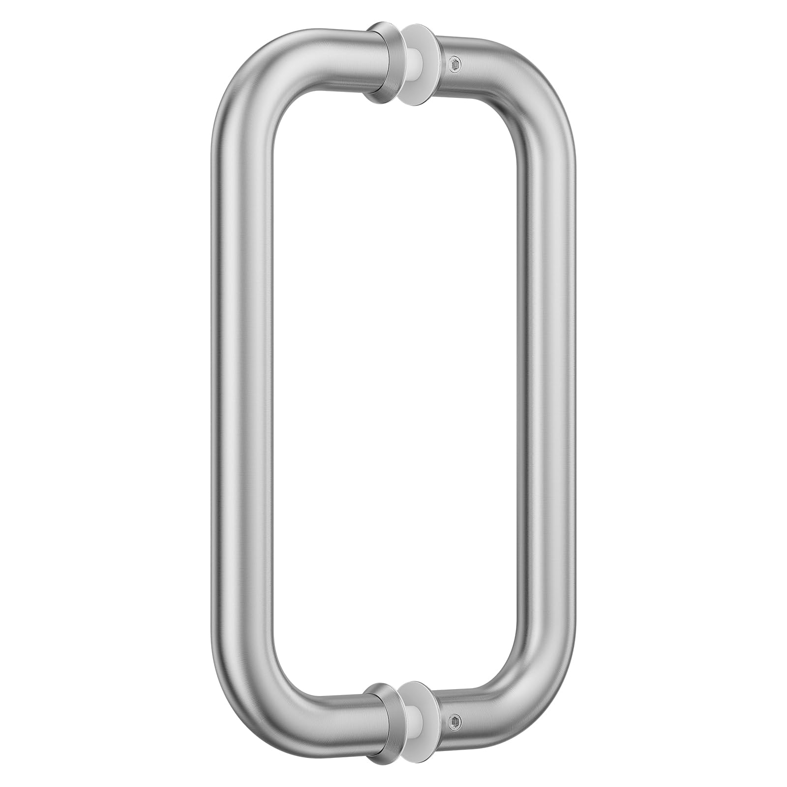 Ranbo C-Shaped 203mm Tubular Back-to-Back Frameless Glass Shower Door Push Pull Handle, Fits 8-12mm(5/16"-1/2") Glass Doors,203mm Mounting Hole Distance,for Shower Door,barn Door,Brushed Nickel
