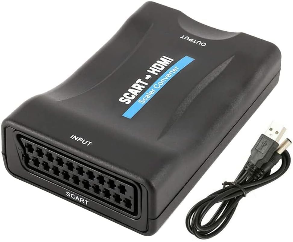 Scart to HDMI Converter, Support HDMI 1080P/720P, Scart to HDMI Adaptor for HDTV Monitor Projector STB VHS Xbox PS3 Sky Blu-ray DVD Player KK's