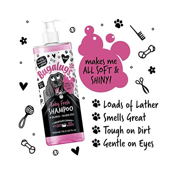 BUGALUGS-Baby-Fresh-Dog-Shampoo-500ml-dog-grooming-shampoo-products-for-smelly-dogs-with-baby-powder-scent-best-puppy-shampoo-baby-fresh-shampoo-conditioner-Vegan-pet-shampoo-professional-500ml BUGALUGS Baby Fresh Dog Shampoo 500ml dog grooming shampoo products for smelly dogs with baby powder scent, best puppy…
