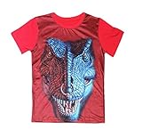 Coralup Boys Lifelike Print Dinosaur/Cobra/Monster T-Shirts Tops 3Y-10Y