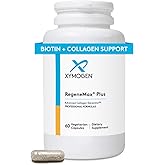 XYMOGEN RegeneMax Plus - Advanced Collagen Supplements with Biotin & Clinically Tested ch-OSA - Supports Skin, Hair, Nails & Bone Health - Collagen for Women & Men (60 Capsules)