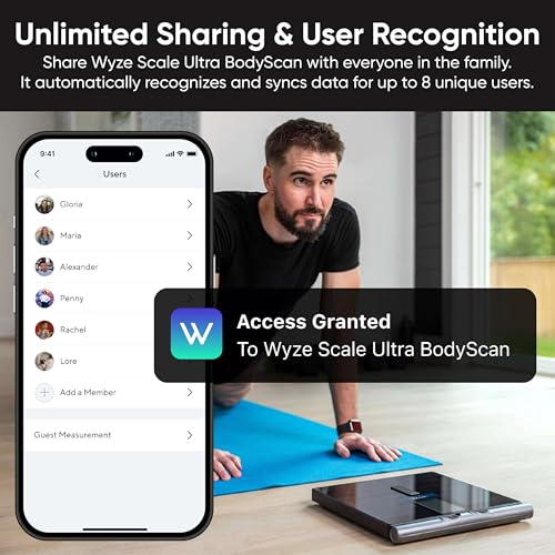 Wyze Smart Scale Ultra BodyScan with Handle – Wi-Fi & Bluetooth Body Composition Scale for Weight, BMI, Body Fat, Muscle Mass, and Segmental Measurement, 400 lbs, Black