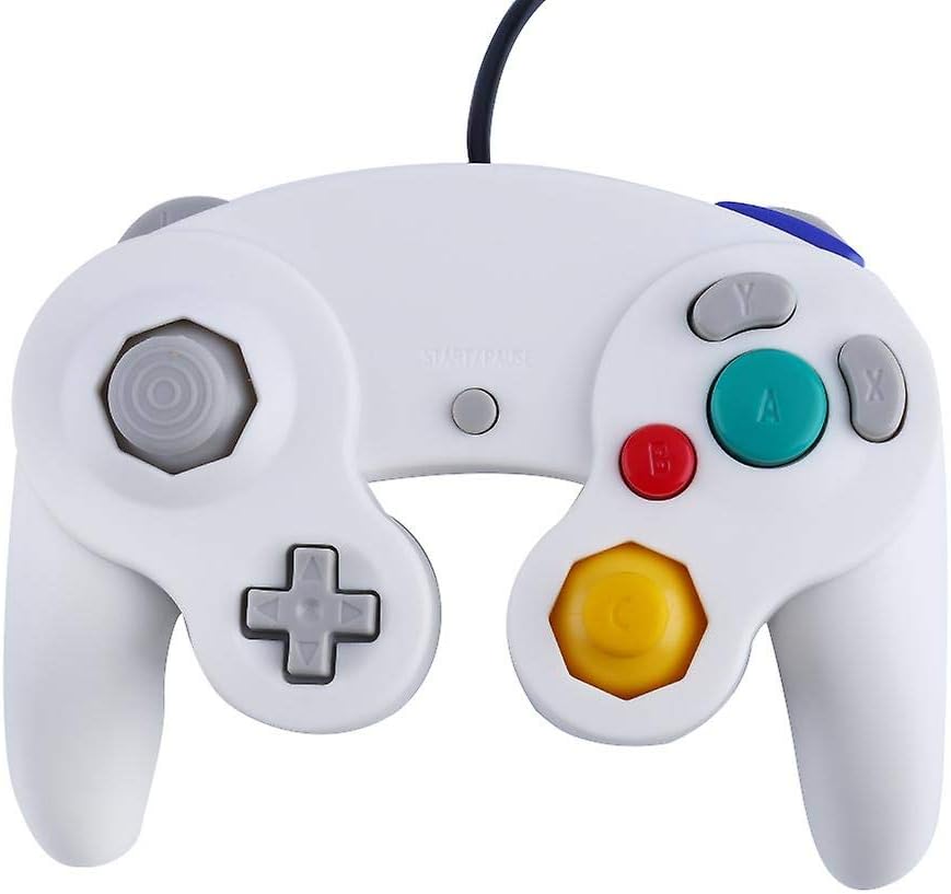Gamecube Controller - Wired Joystick Gamepad Classic - Durable Quality - Ultra Responsive - Video Game Console Control - Ideal for Nintendo Gamecube Console Wii Wii U NGC GC (White): Computers & Accessories