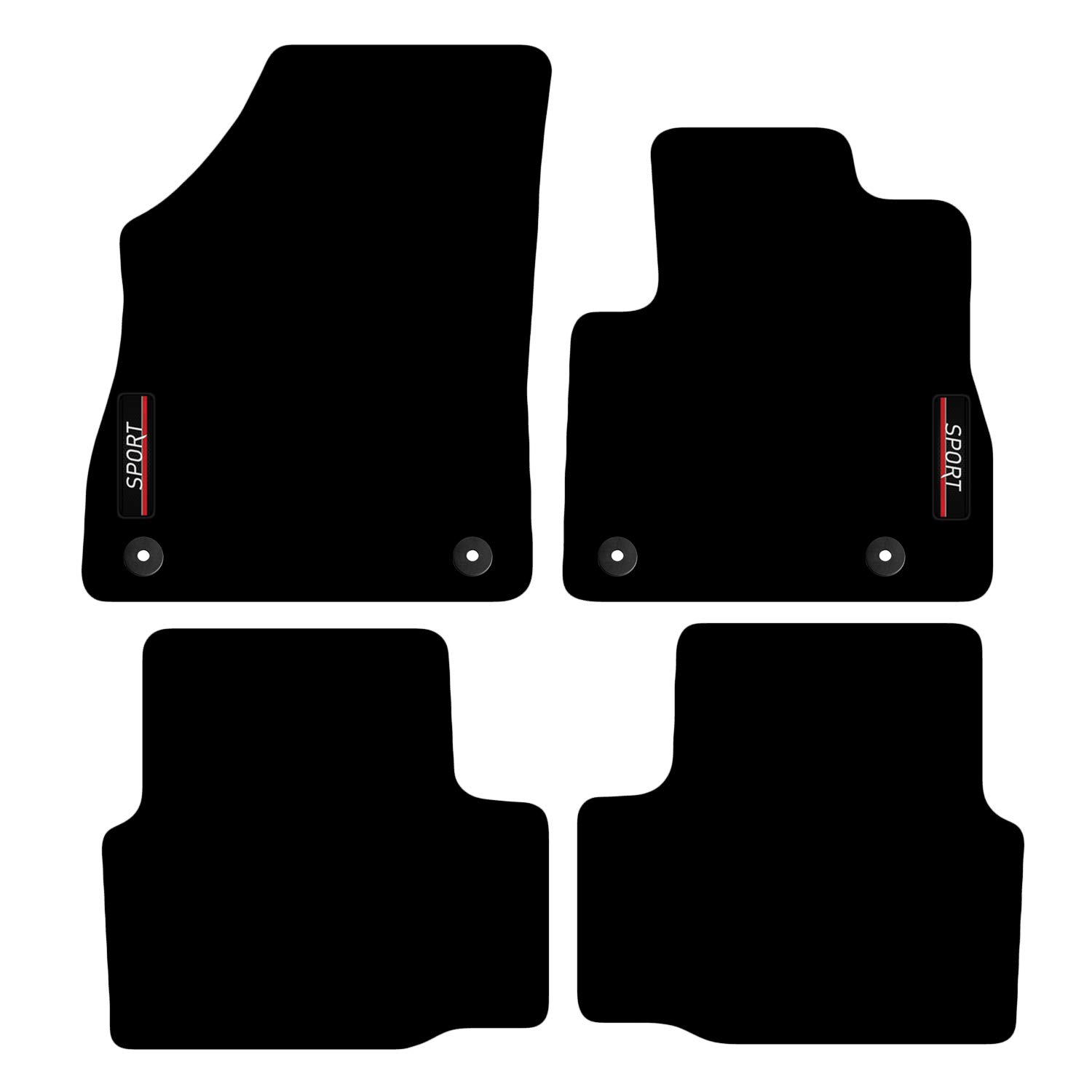 Carsio Carpet Car Mats For Vauxhall Astra K 2015-2022 with Sport logo Tailored Fit Floor Mat Complete Accessory Custom Fitted - All Weather, Anti-Slip Backing & Black Trim