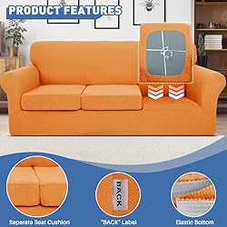 JIVINER 4 Pieces Couch Covers for 3 Cushion Couch