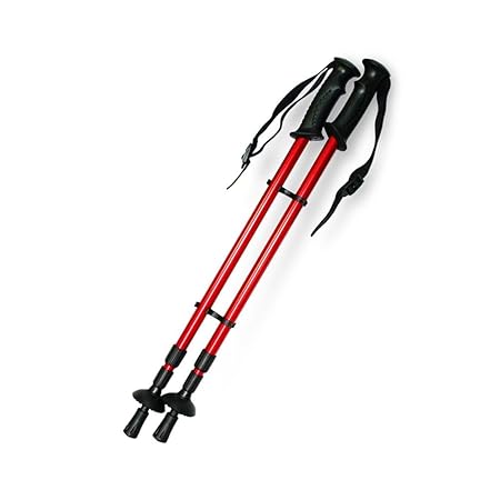 HC-Handel 936058 ultraleichte Teleskop-Trekkingstöcke aus Aluminium, ergonomisch, robust, mit Anti-Schock-Federung