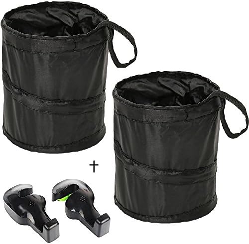 DYYLIA Car Garbage Bag Hanging - Free Car Headrest Hooks (2 Pack) - Car Pop-Up Garbage Bag (2 Pack) - Portable Collapsible Auto Trash Bag, Leak Proof Auto Trash Bin.