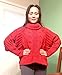 Choies Women's Acrylic Red Loose High Neck Chunky Cable Long Sleeve Sweater S
