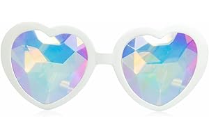 GloFX Heart Shaped Kaleidoscope Glasses - Festival Rainbow Rave Diffraction