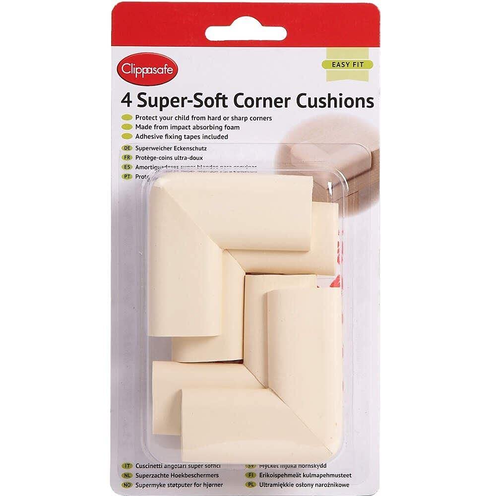 Clippasafe Corner Cushions 4 Pack - Protects Furniture Edges - L-Shape - 4 Pack