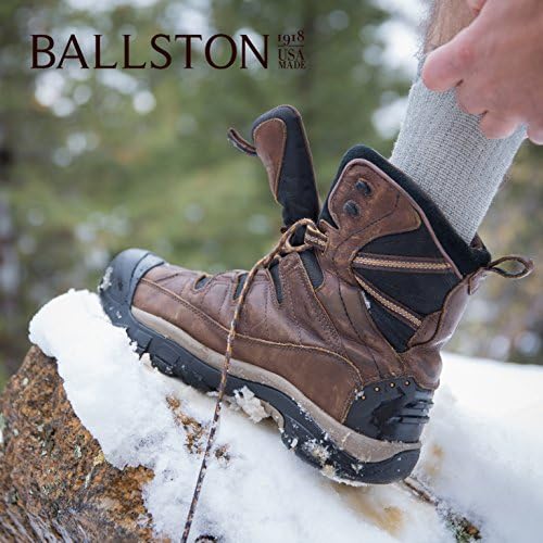 Ballston Unisex Medium Weight Thermal 86% Merino Wool Socks for Winter &amp; Outdoor Hiking and Trekking- 4 Pairs