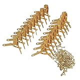 BQLZR Gold Universal Mini Butterfly Vintage Cabinet Hinges for Antique Jewelry Box Pack of 20