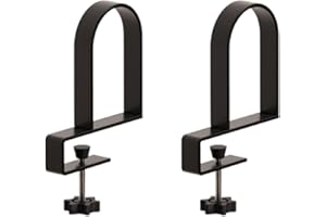 TWTCZOZ 2 Pieces of Bookends for Shelves, Clamp on Holders for Organization, Black