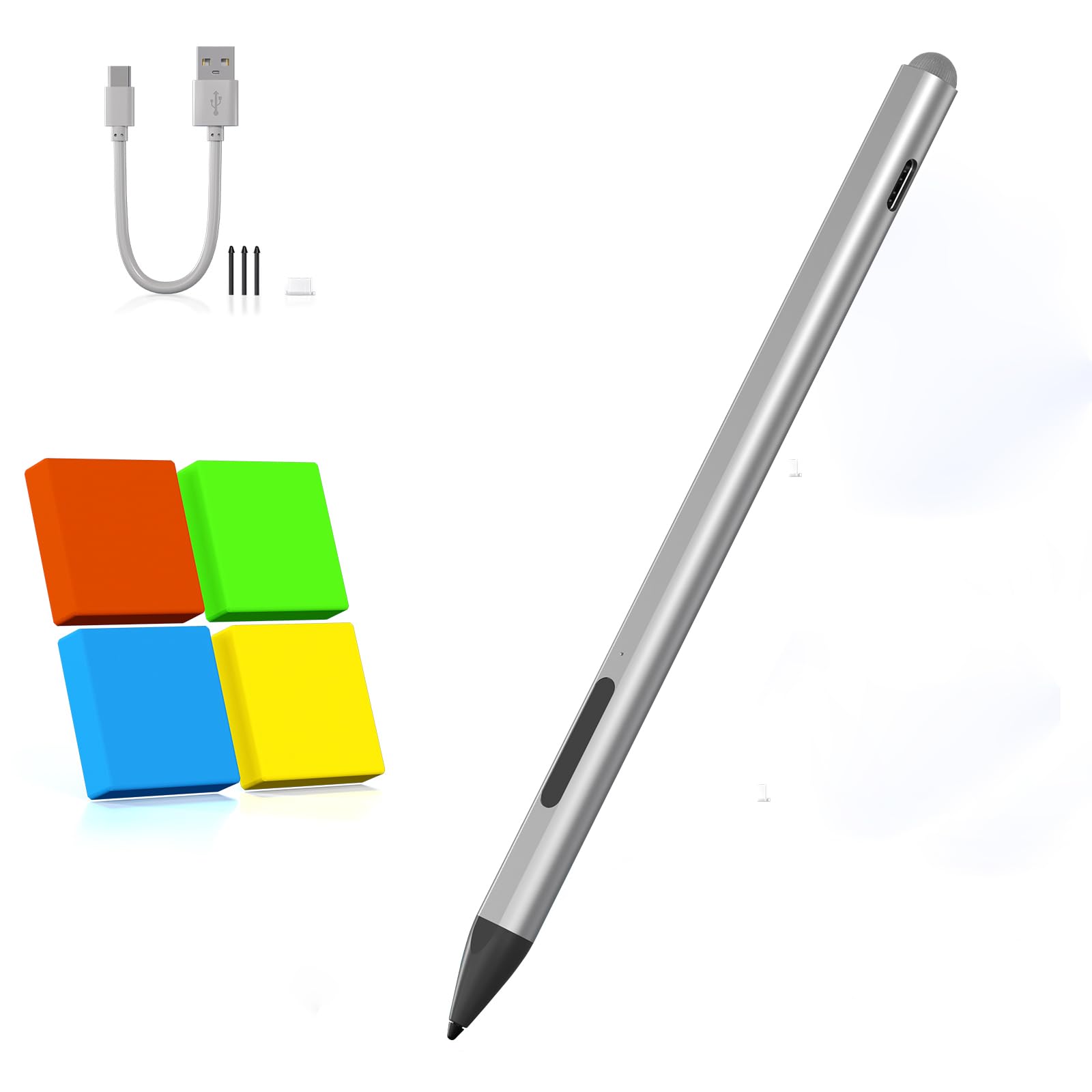 Surface Pro Pencil - Stylus Pen for Surface Pro 12/11/9/10/8/X/7/6/5/4/3 with 4Nibs, 4096 Finest Control, Palm Rejection, Surface Pro Stylus for Surface Go 3/Go 2/Book/Laptop 5