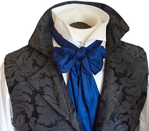 Elegantascot Men's Handmade Slim Regency Cravat Dupioni Silk Ascot Tie