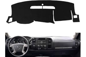 AKMOTOR Dash Cover Mat Custom Fit for 07-13 Chevy Chevrolet Silverado 1500 2500HD 3500HD LS/LT/WT, 07-13 GMC Sierra 1500 2500HD 3500HD SL/SLE/WT,Dashboard Cover Pad Carpet(Black) Y74