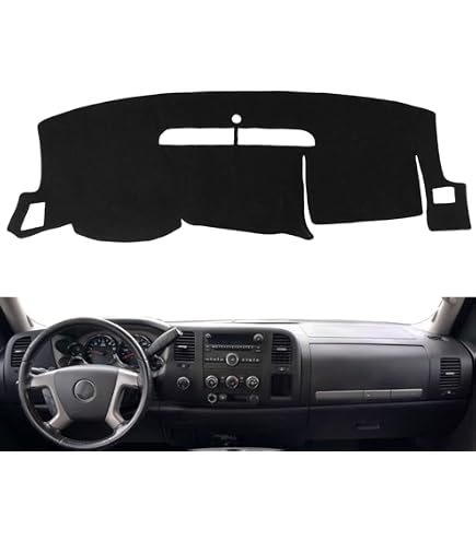 AUXITO Dash Cover Mat For 2007-2013 Chevy Silverado & GMC Sierra – Black, Anti-Reflection