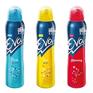 Eva Fresh Aqua Collection 125 ml Skin Friendly Deos (Pack of 3)