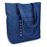 ZMSnow Womens Tote Handbags Fashion Rivets PU Leather Shoulder Bags(ZMS-NB-1011,Blue)