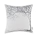 CaliTime Canvas Throw Pillow Cover Case for Couch Sofa Home Decoration Vintage Big Old Tree 18 X 18 Inches Gray