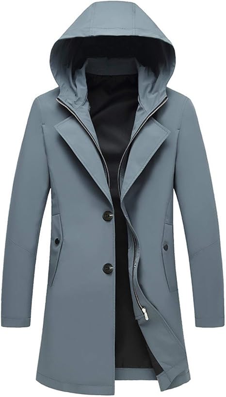 Amazon フーデッドコート メンズ ロング丈 アウター フード付 ビジネス カジュアル 通勤 軽量 コート ジャケット 通販
