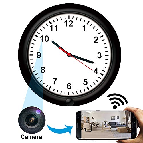 Wireless Hidden Camera Wall Clock,HD Spy Camera Nanny Cam, Rechargeable
