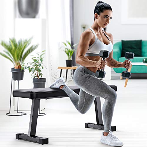 WINNOW-Flachbank-Hantelbank-Multifunktion-Trainingsbank-fuer-Krafttraining-auf-Bauchtraining-und-Brustpresse