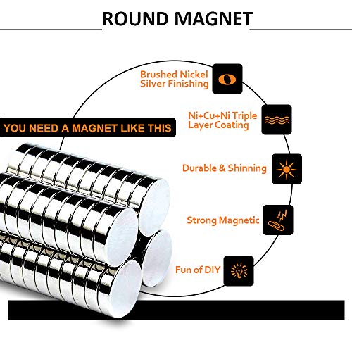 60PCS Fridge Magnet, Magnets for Stainless Steel Refrigerator, Premium Office Magnets, Whiteboard Magnets by BRYUBR