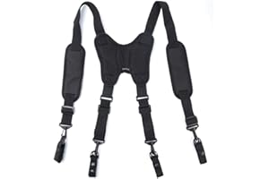 BATVOX Police Heavy Duty Belt Suspenders,Tactical Duty Belt Harness Suspenders,Mens Padded Tool Belts,Adjustable Police Tool Belt Suspenders with 4 Loop Attachments (Style#2)