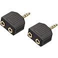 VCE 2-Pack 3.5mm Headphone Y Splitter, Gold Plated 3.5mm 1/8 inch Male to Dual Female Stereo Jack Adapter Converter