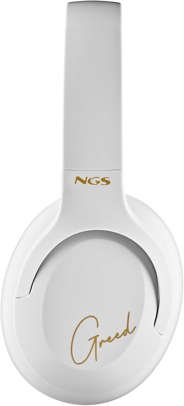 Artica Greed White - Casque Supra-aural sans Fil, Compatible avec la Technologie Bluetooth, Léger et Pliable, Microphone Intégré, Batterie 40h, Couleur Blanc