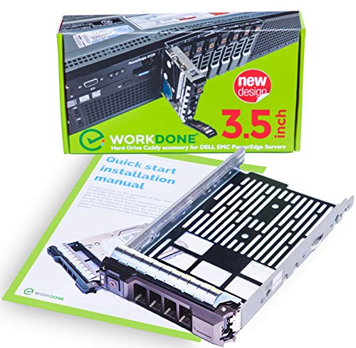 WorkDone 3.5 inch Hard Drive Caddy Tray Compatible for Dell PowerEdge Servers - SAS SATA HDD Adapter Sled - Handle Busy Schedule - Easy Setup with Detailed Manual - Your Saved Time is Priceless