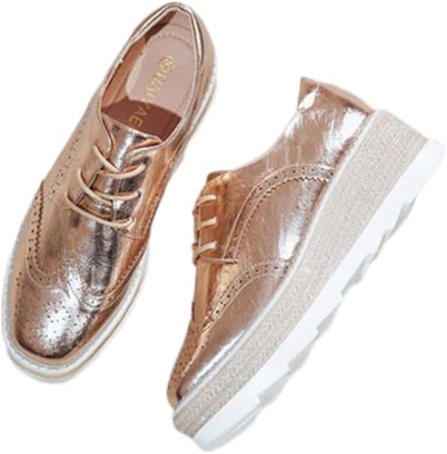 Amazon Kanna レディース レースアップシューズ 通勤 オックスフォードシューズ おじ靴 パンプス 痛くない 厚底ソール マニッシュ 太ヒール 黒 スニーカー ローヒール ローカット ゴールド 通学 通勤 フォーマル 足長効果 厚底靴 滑り止め Kanna レースアップ