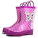 Girls Pink Butterfly Polka-Dot Rain Boots - Size 9 (Toddler)