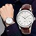 Mens Quartz Watch, Roman Numeral Business Casual Fashion Analog Wrist Watch Classic Calendar Date Window, Waterproof 30M Water Resistant Comfortable PU Leather Watches (Brown)
